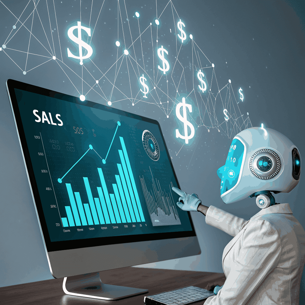 Futuristic data visualization showing AI-driven demand forecasting