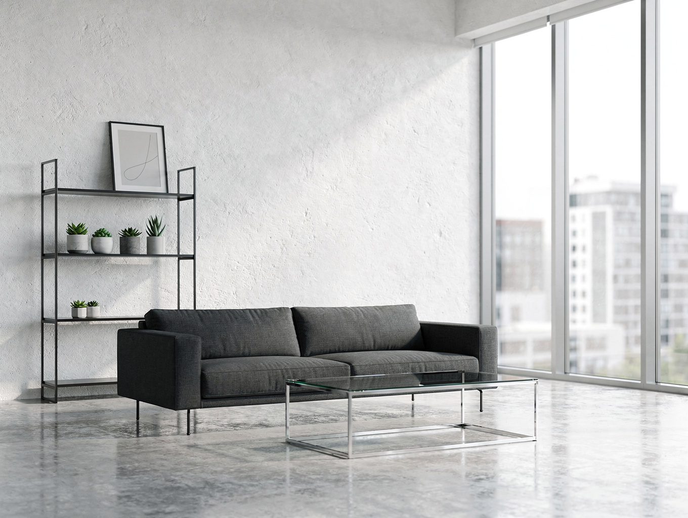 Architectural interior detail of our creative studio with soft morning light