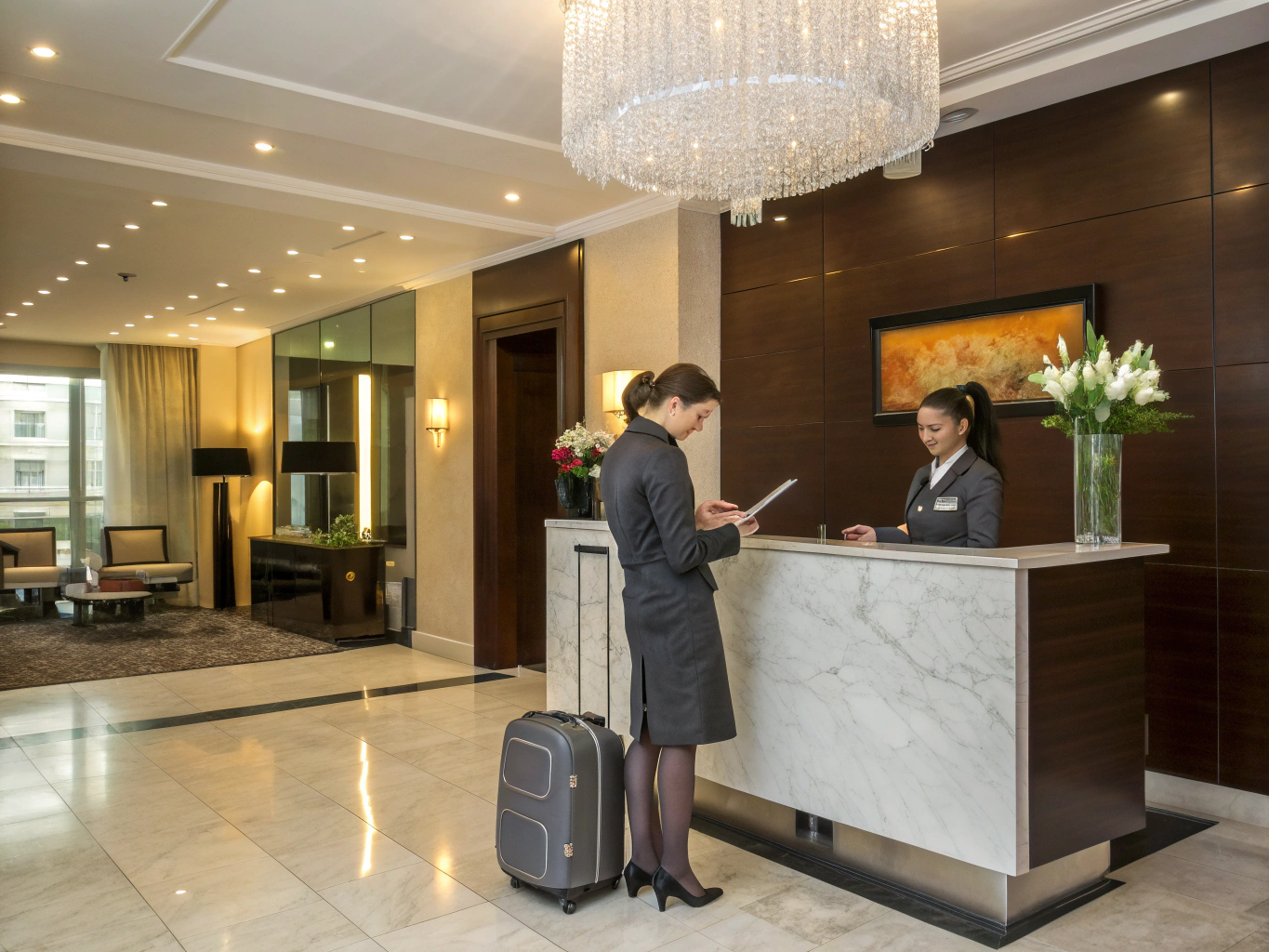 Hotel operations team working
