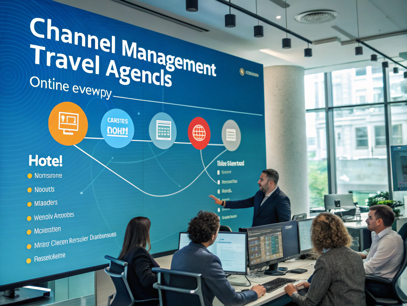 OTA revenue management strategy diagram showing distribution channels