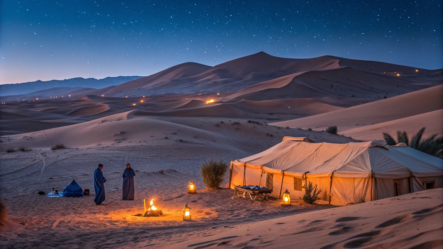 Desert Sands Resort — panoramic view of luxury tents and desert landscape