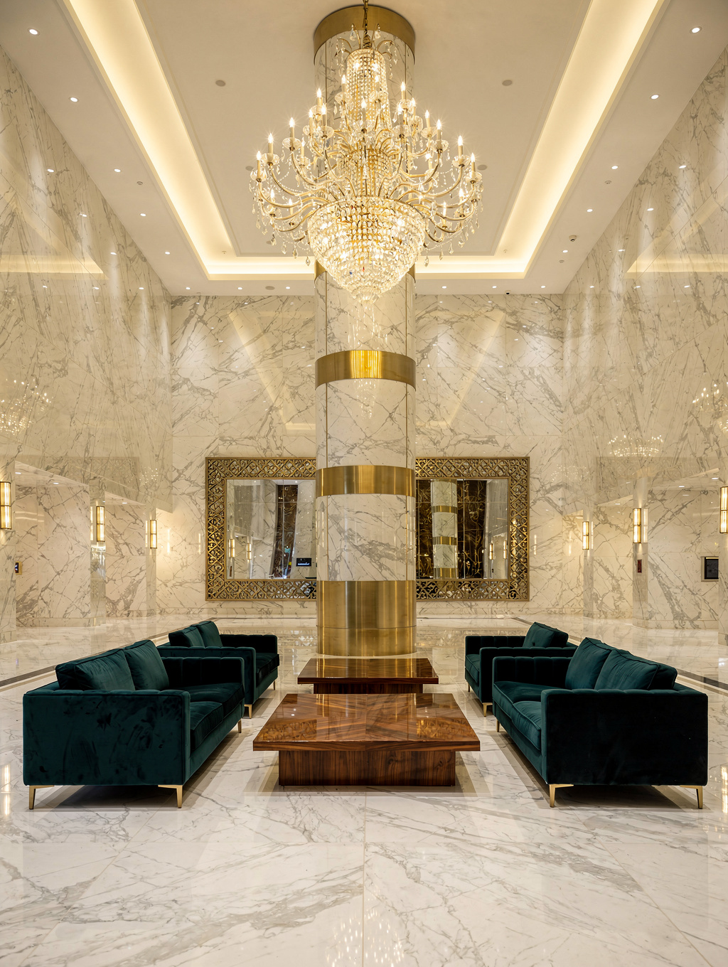 Heritage Palace Jodhpur — grand lobby with traditional Rajasthani architecture and gold accents