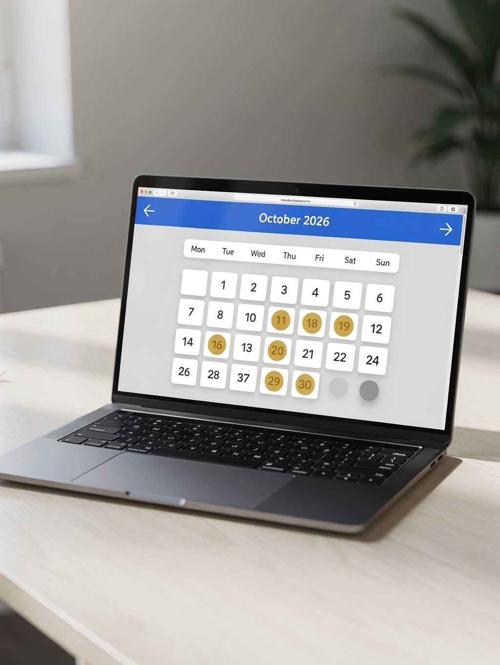 Professional hotel management software interface on a laptop