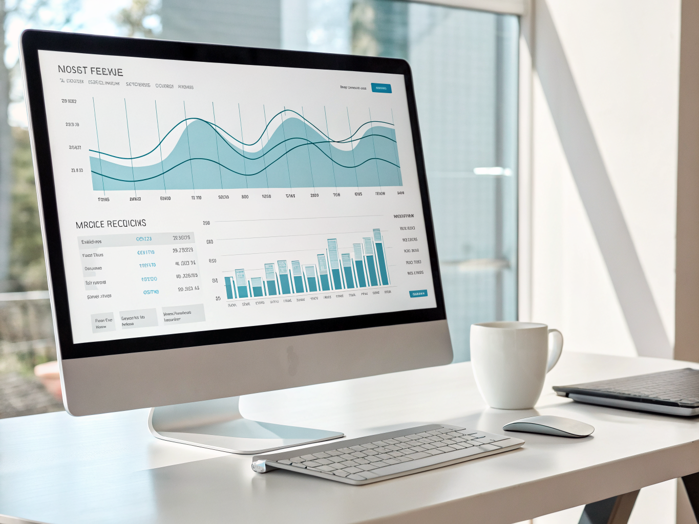 Professional hotel revenue dashboard showing growth metrics